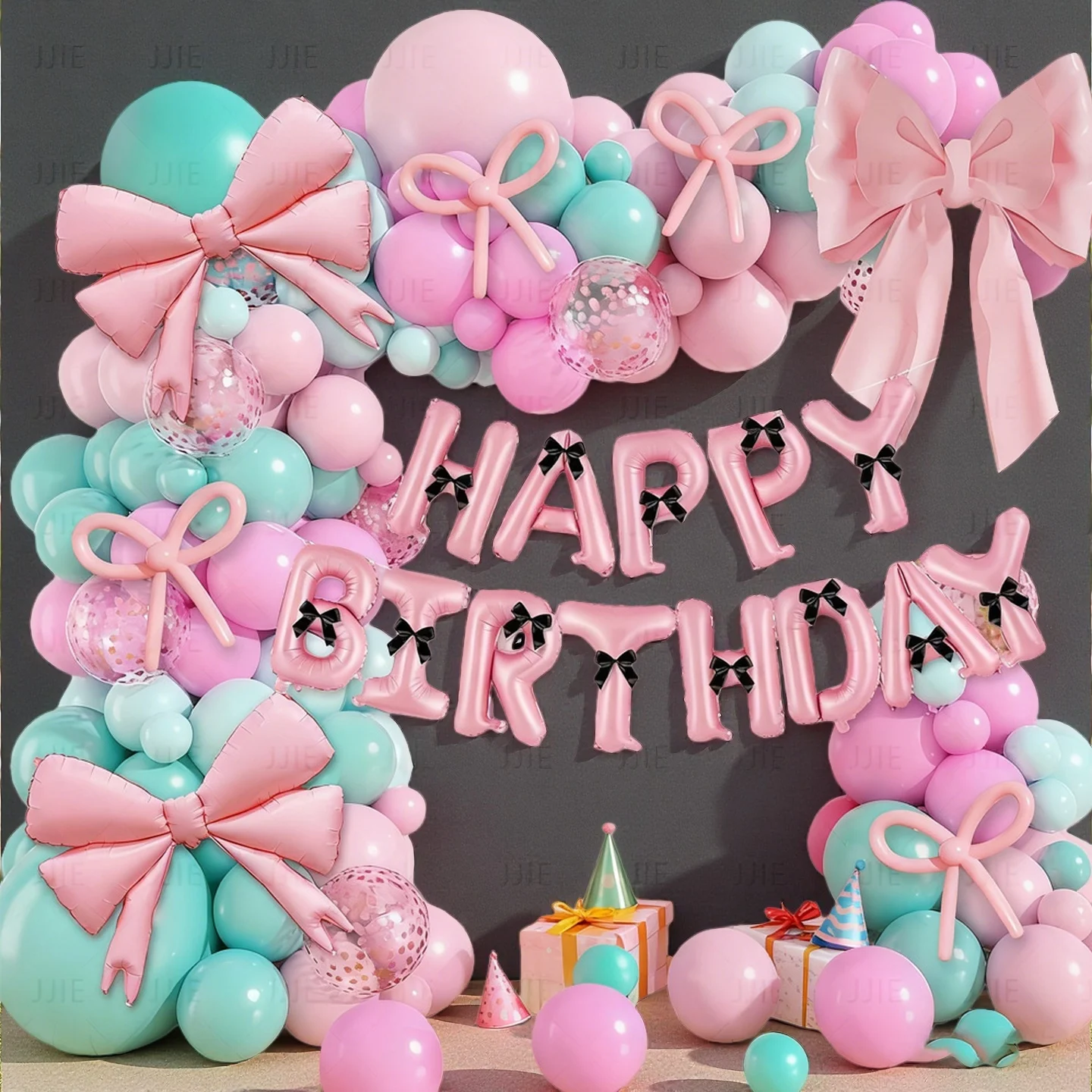 

Party Balloon Set Pink Bow Balloon Arch Kit for Girls Princess Birthday Tea Party Bridal Shower Wedding and Bachelorette Decor