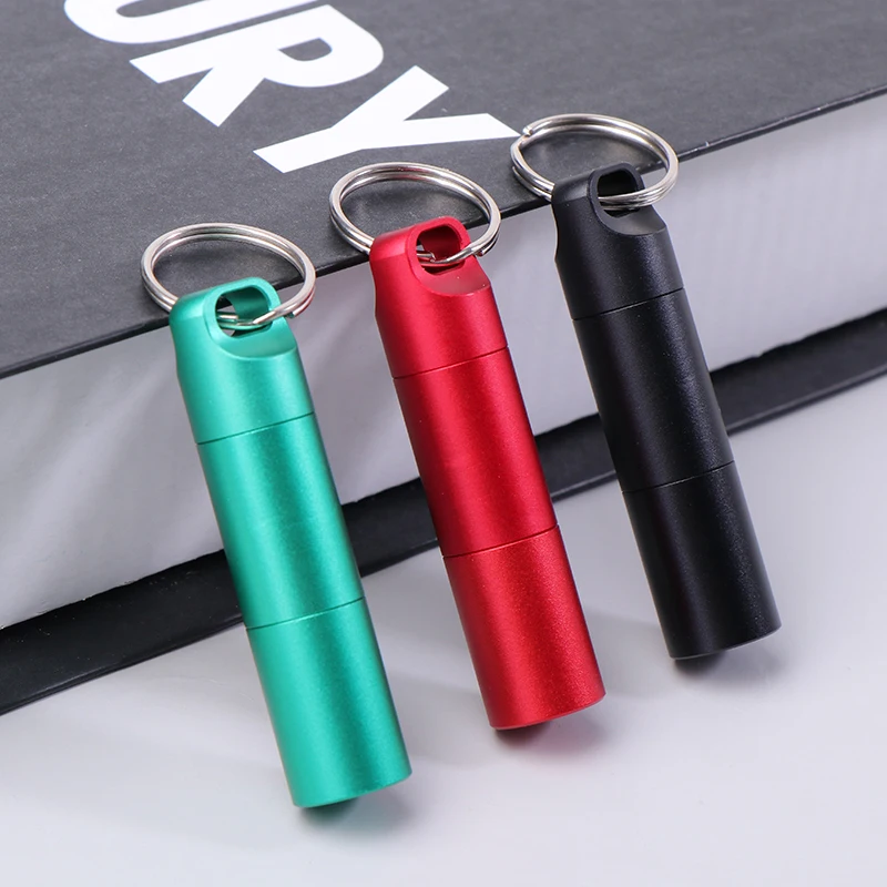 Aluminum Alloy Airtight Pill Container Bottle Portable Outdoor EDC Single Chamber Capsule Holder Waterproof Medicine Case Box