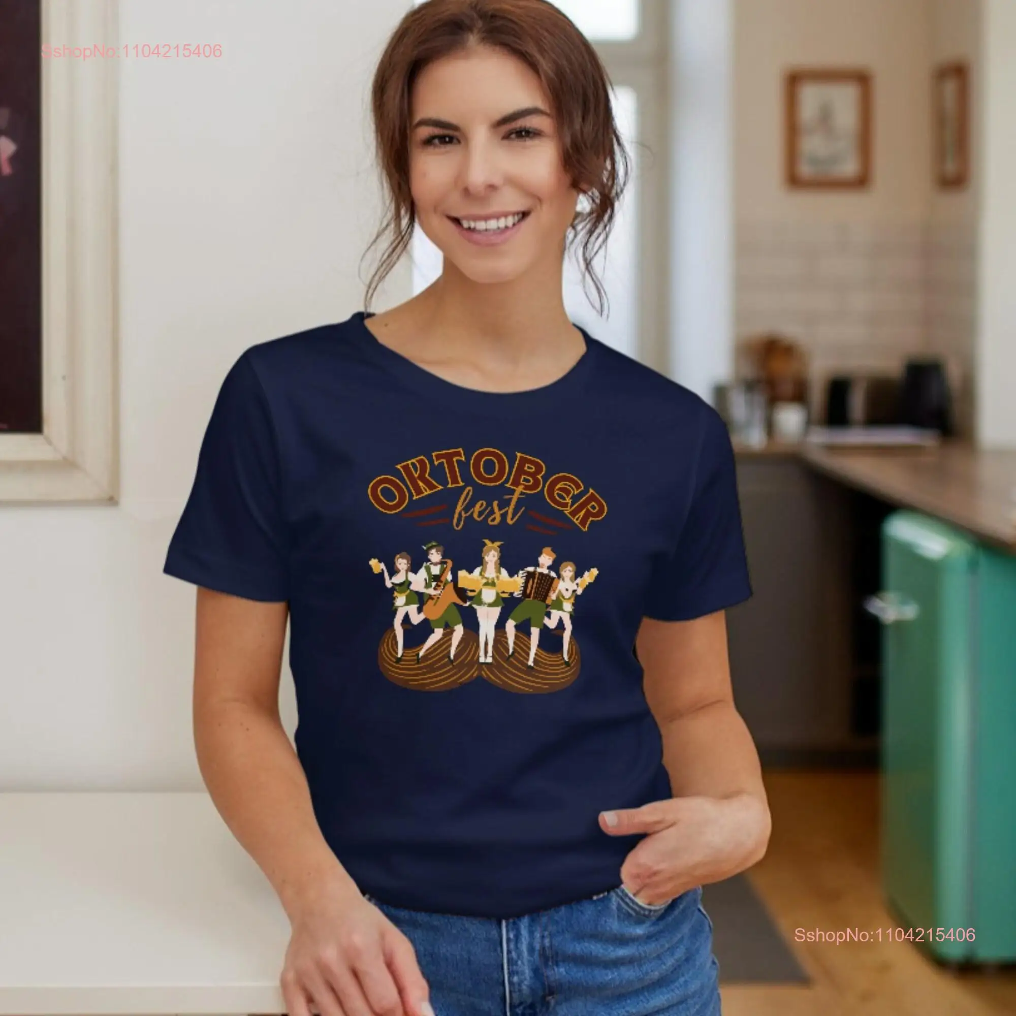 Oktoberfest T Shirt with Bavarian Music Group Design GifT for Enthusiast Cute Beer Lover Holiday  long or short sleeves