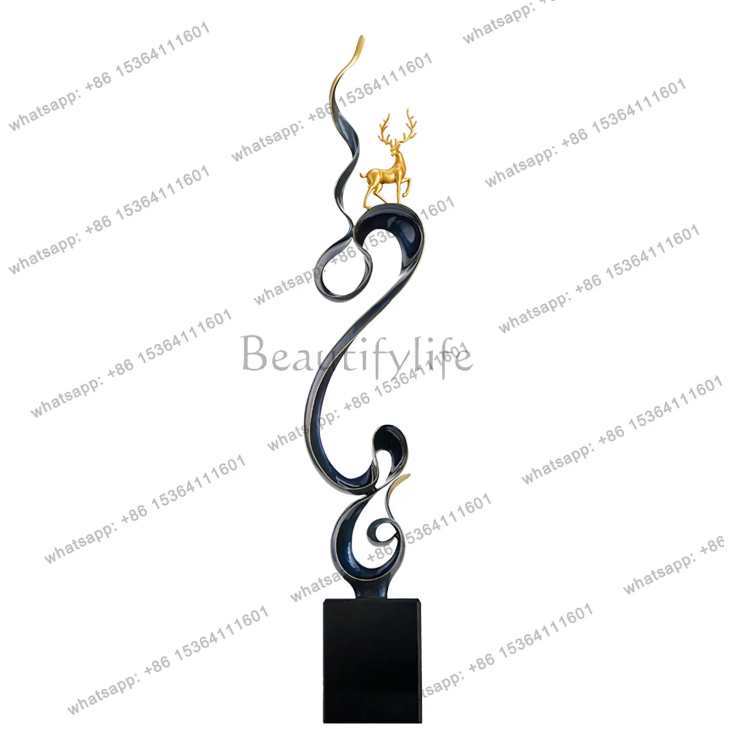Ornament New Chinese atmosphere High-grade vertical height living room porch niche Hotel lobby decoration