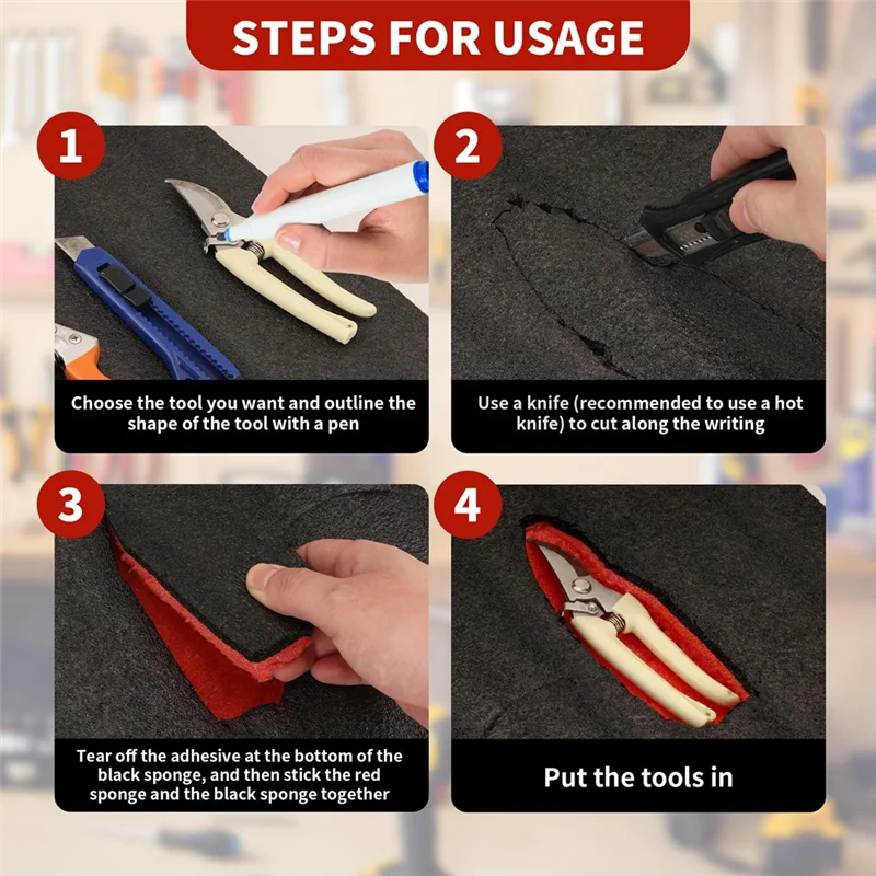 

3Pcs Cuttable Polyurethane Foam Sheets,Polyethylene Tool Foam Sheets,Drawer Liner,Toolbox And Storage Tool Shadow