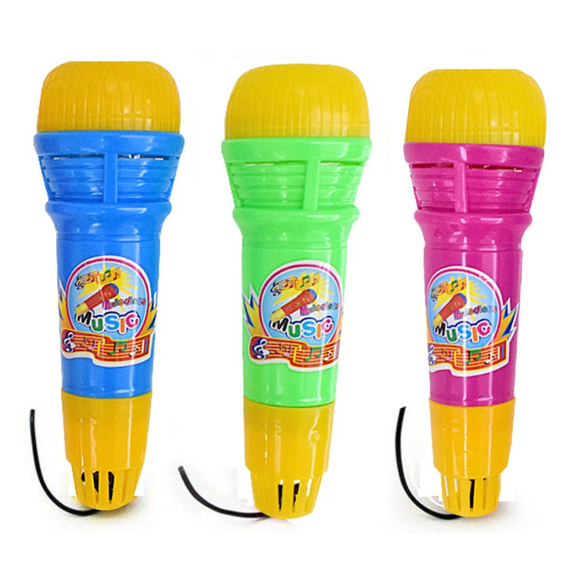 

5pcs Microphone Toy Kids Plastic Microphone Child Educational Playthings Random Color Lightweight Design