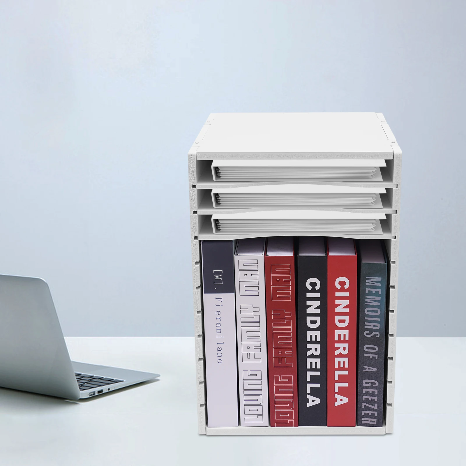 Organizador de documentos classificador de arquivos rack de armazenamento de papel modelo branco de 11 compartimentos ideal para salas de aula e escritórios