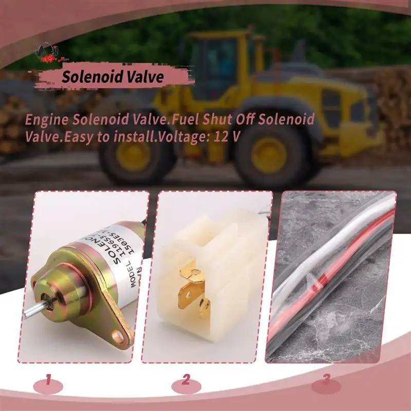 

A10E-12V Engine Fuel Shut Off Solenoid Valve Shutdown For Yanmar 119653-77950