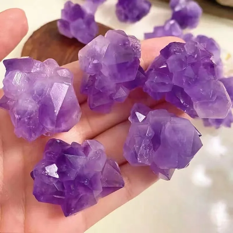 Wholesale Natural Rough Mineral Crystal Flower Mini Amethyst Cluster for Healing Decorate