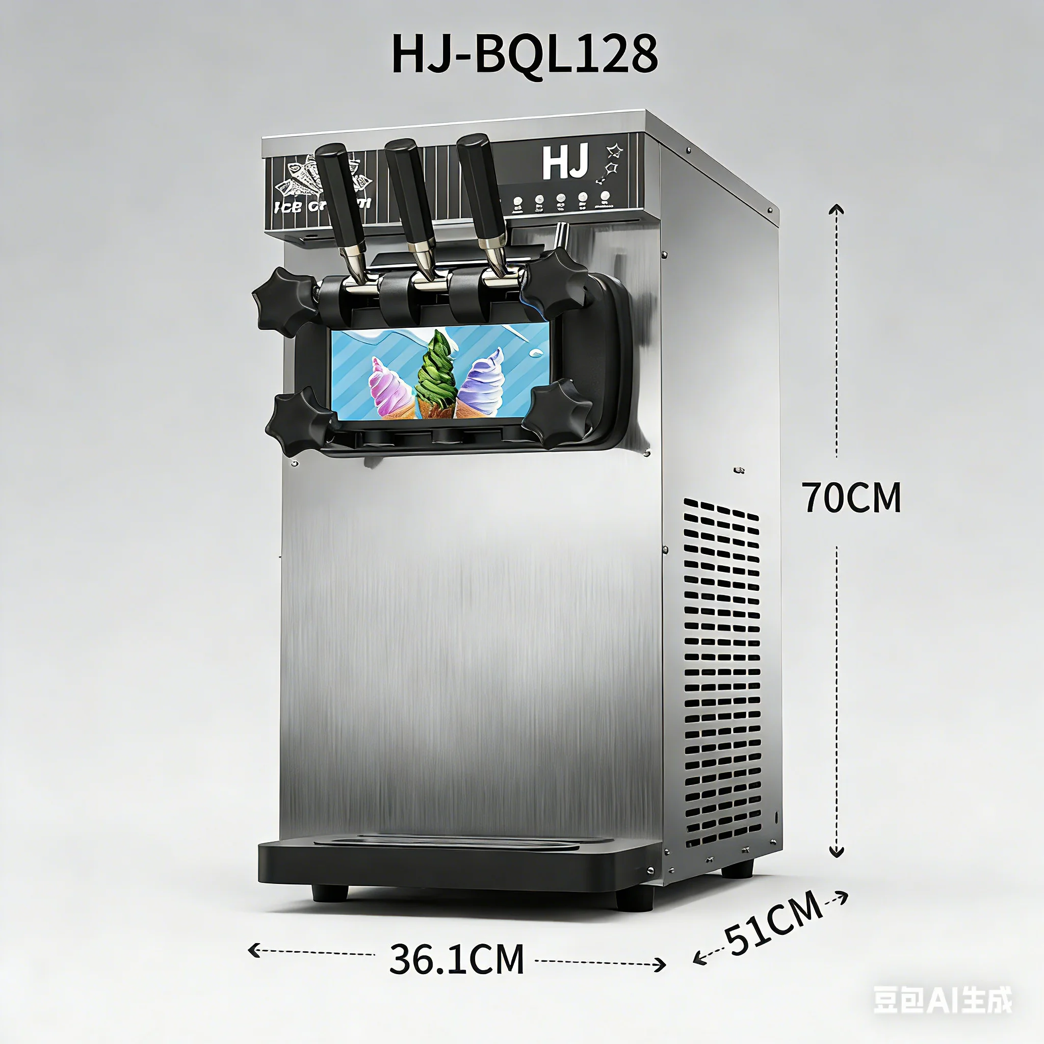 Mini Commercial Use Soft Serve Multiple Nozzle Ice Cream Making Machine