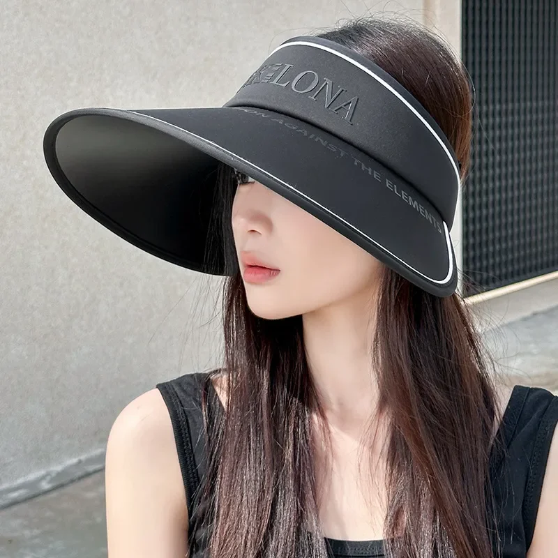 

UV Protection Sun Hat for Women – Korean Style Casual Wide Brim Top Hat with Ventilated Visor for Outdoor Cycling and Summer