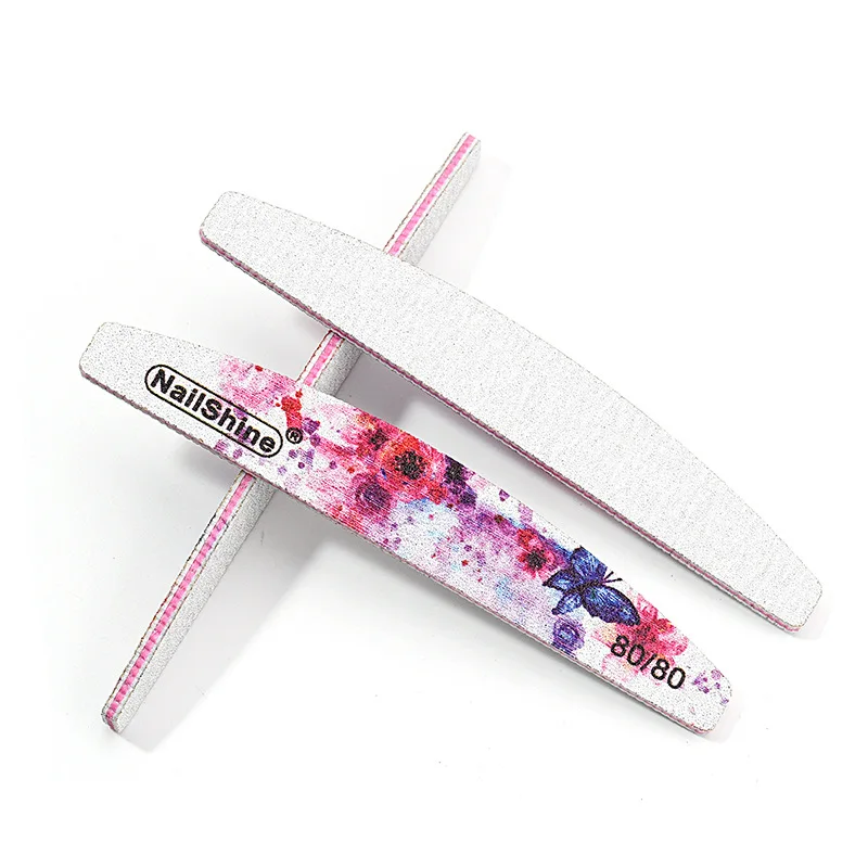 5Pcs Flower Printing Sandpaper Nail File 80 100 150 180 240 Pro Manicure Files Double-sided Nail Polishing Product Washable