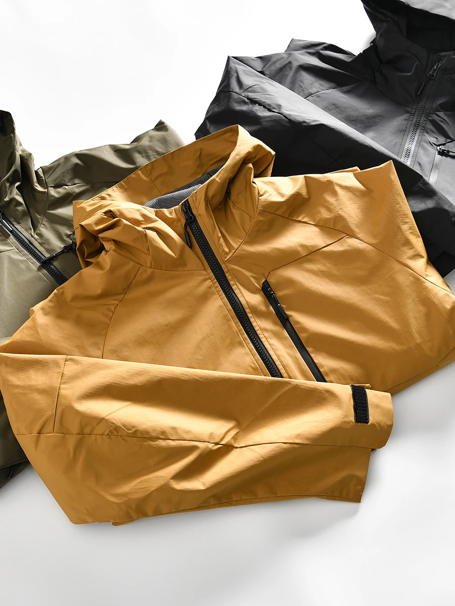 

Men's Outdoor Hooded Jacket Windproof Water-Resistant Casual Fashion Nylon Spring Autumn Standard Fit Zipper Closure Long Sleeve