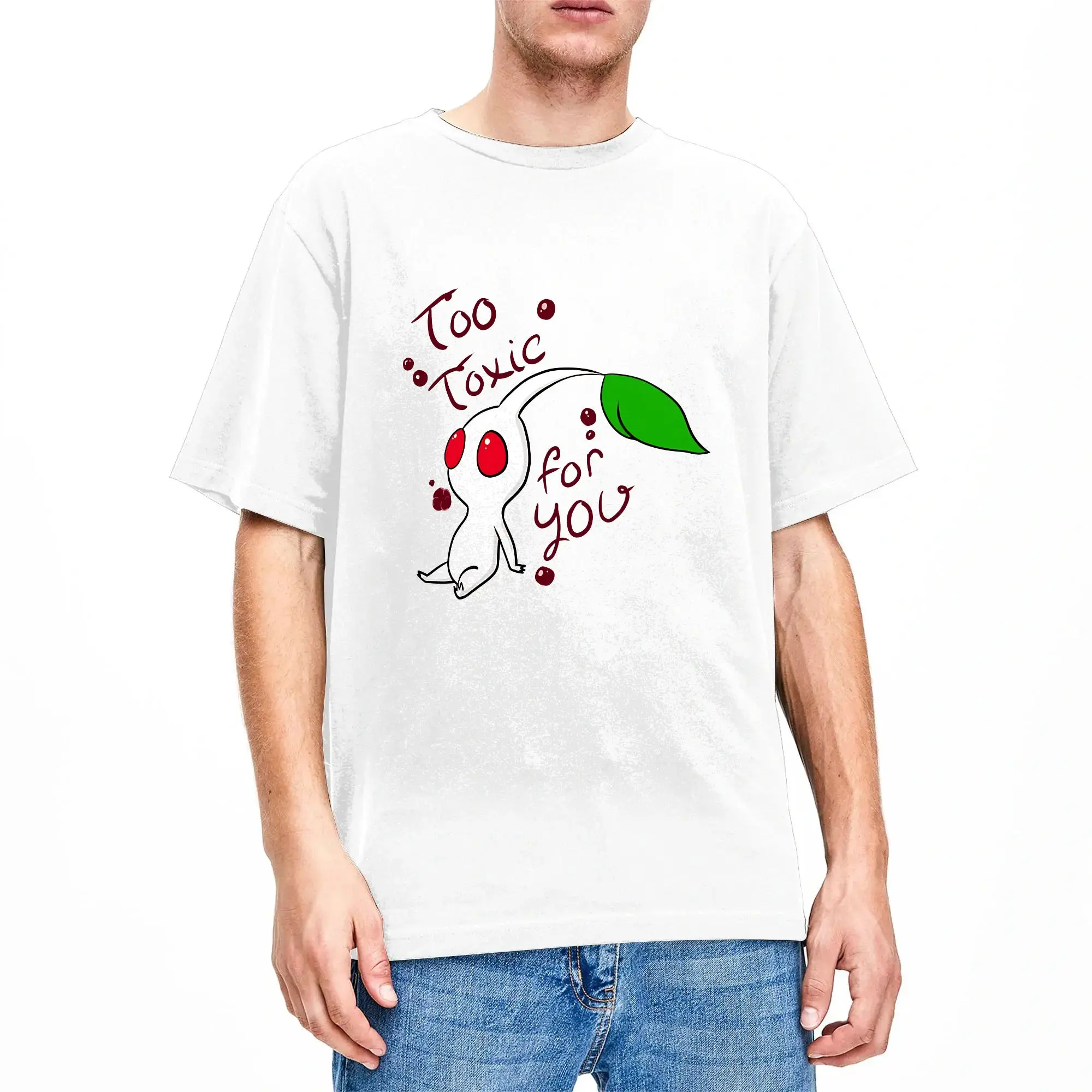 Casual T Shirt Summer Too Toxic For You  Popular T Shirts Pikmins Cotton Tshirt for Man Y2K Classic Short Sleeve Tees