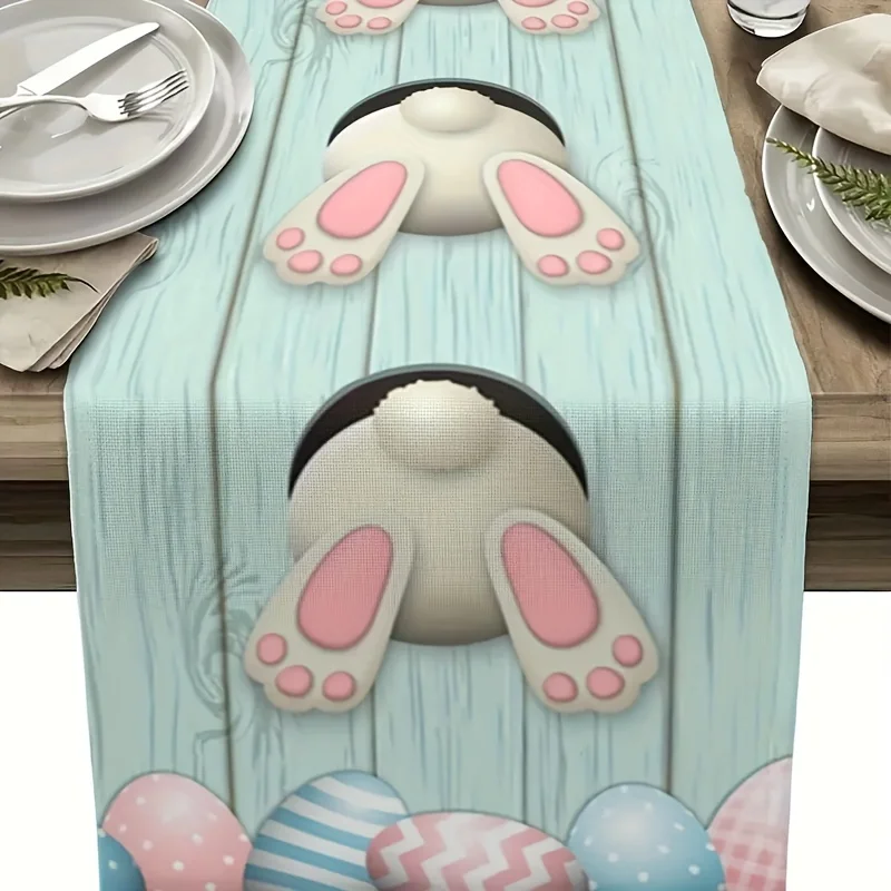 1 Easter Table Runner, Suitable for Dinner Parties, Holiday Parties, Family Gatherings, Children's Activities, and Themed Cafes