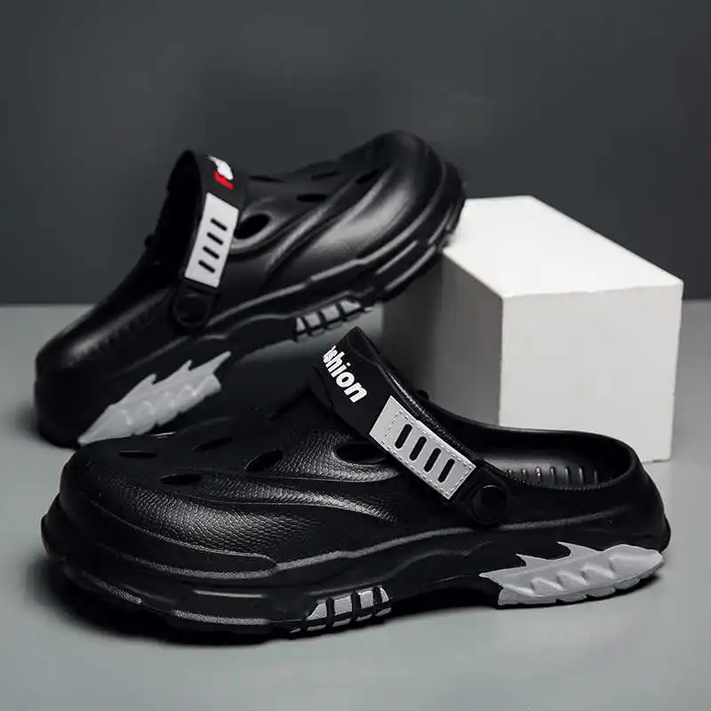 

Весенняя мужская спортивная обувь с открытой спиной, сандалии, летние мужские уличные тапочки, мужские кроссовки, фирменное имя, милые дизайнерские тренировки