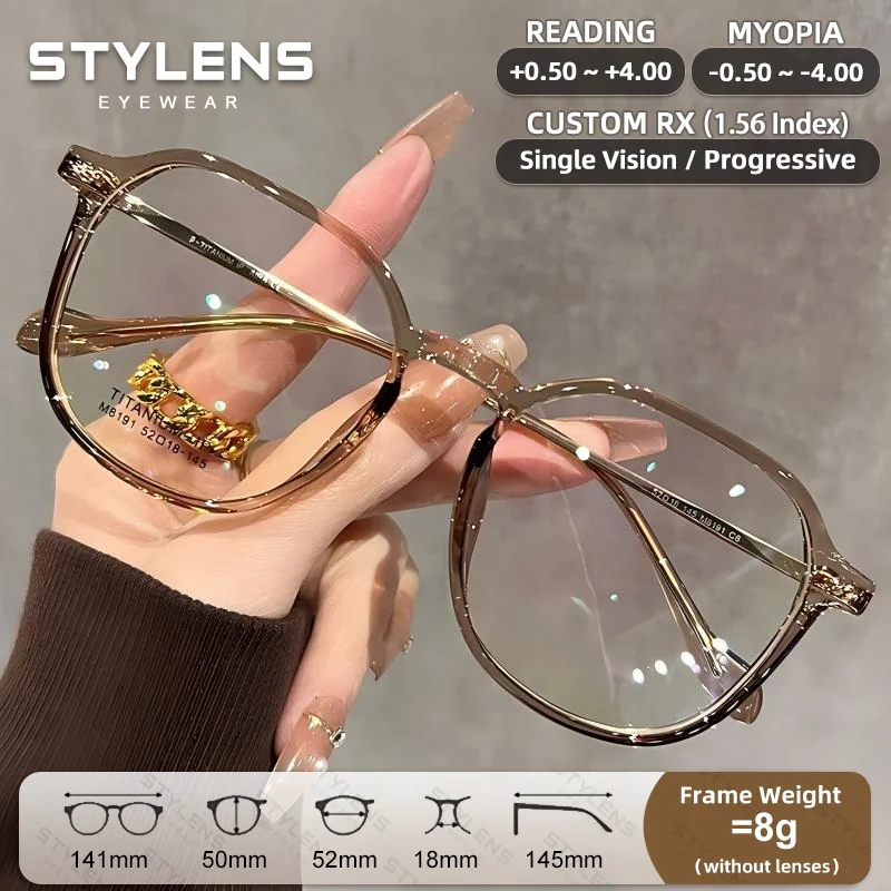 STYLENS STYLENS Premium Geometric Fashion Women Myopia Glasses Customization Blue Light Blocking Reading Prescription Optical Glasses - Aliexpress Deal