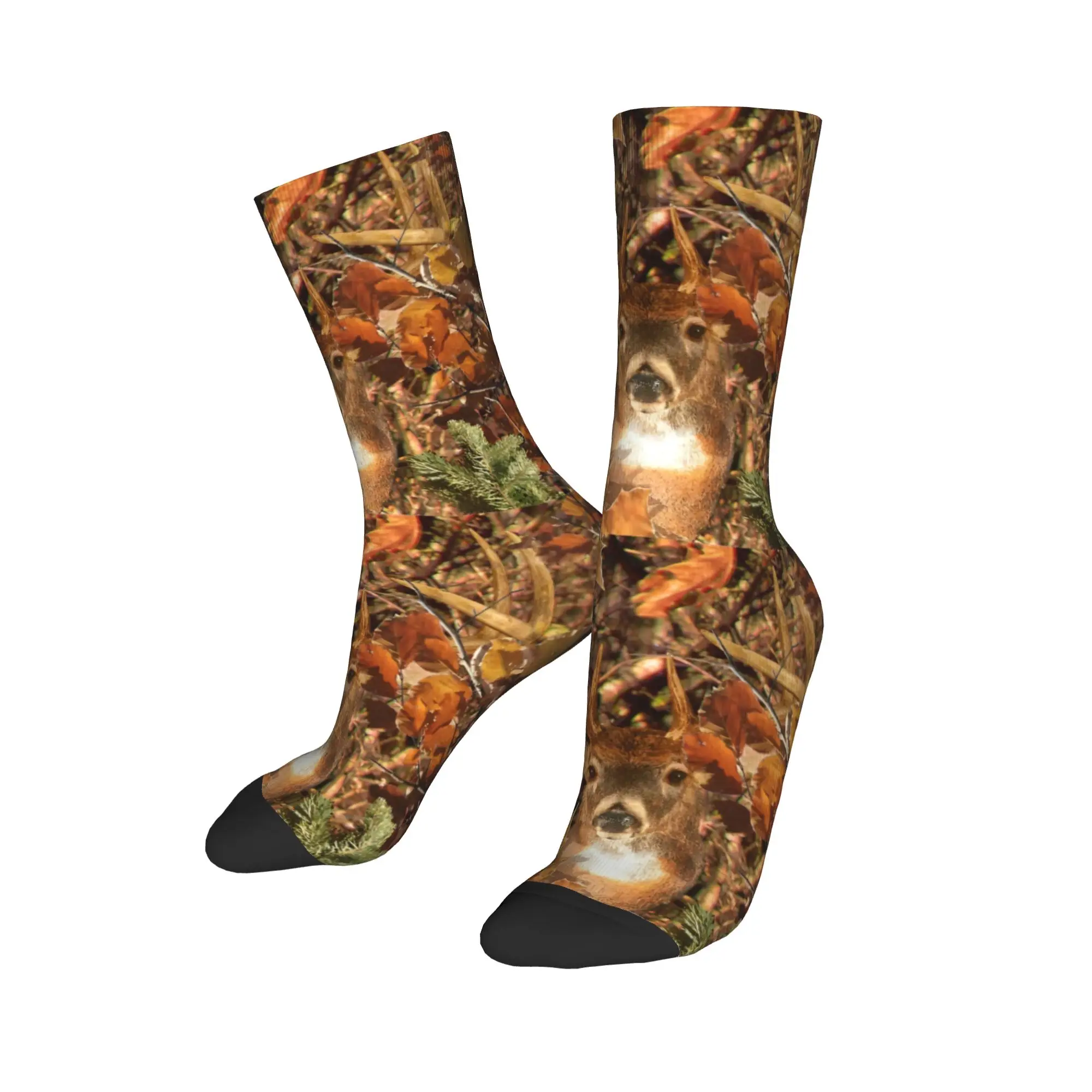 Custom Fashion Printed Real Tree Camouflage Camo Socks for Women Men Stretch Summer Autumn Winter Hidden Effect Crew Socks