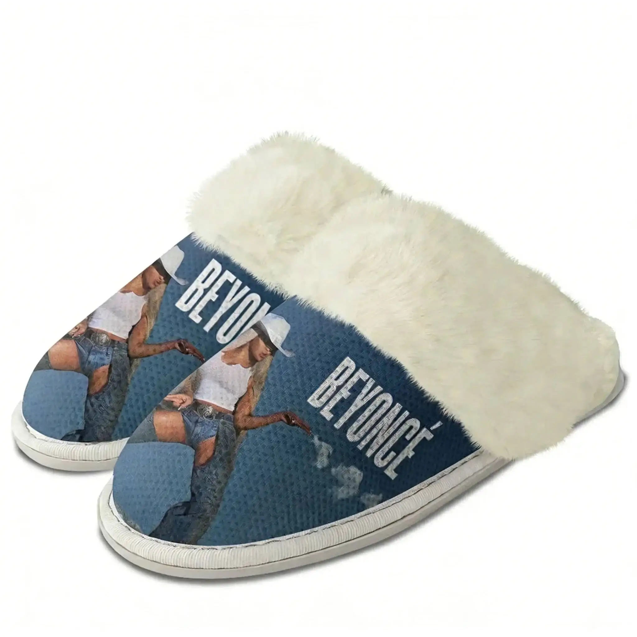 Beyoncé Plush Slippers Keep Warm Shoes Mens Womens Home Cotton Bedroom Customized Thermal Lightweight Slipper DIY