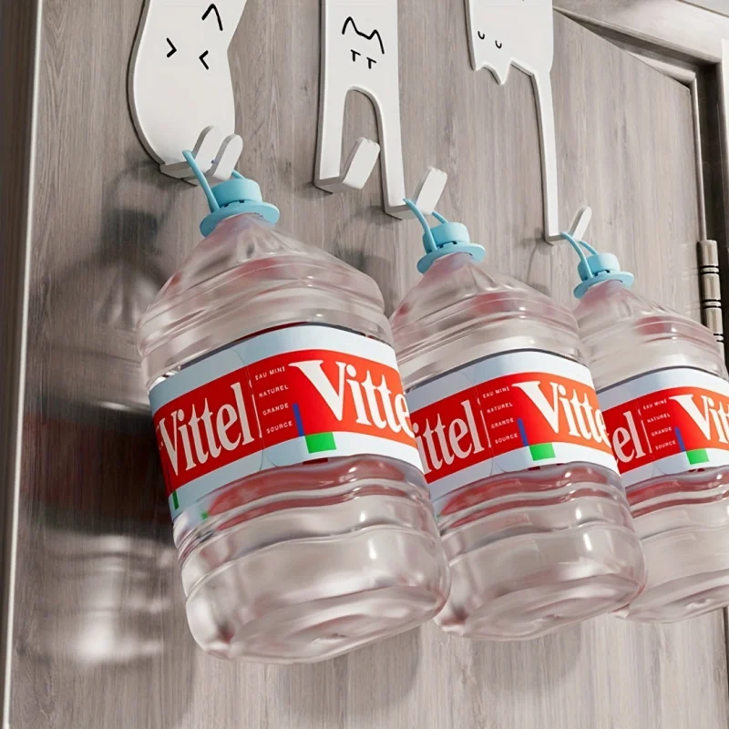 1/6 piece door hook, door hook storage rack without drilling, kitchen cabinet, door hanging clothes rack, storage clothes cap, k view 2