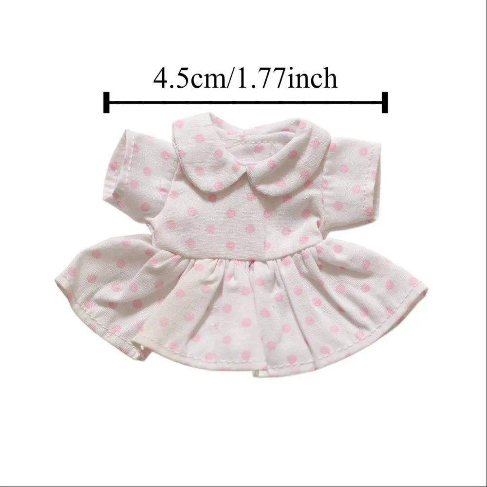 Vestido de muñeca Floral para niños, ropa de decoración de oso, algodón a cuadros, falda de muñeca exquisita, Mini falda Rosa Kawaii, regalos para niños