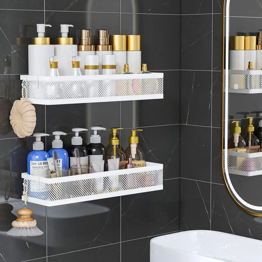 

Metal Wall Hanging Basket 2 Packs DIY Suitable for Multiple Scenes Large White Netting