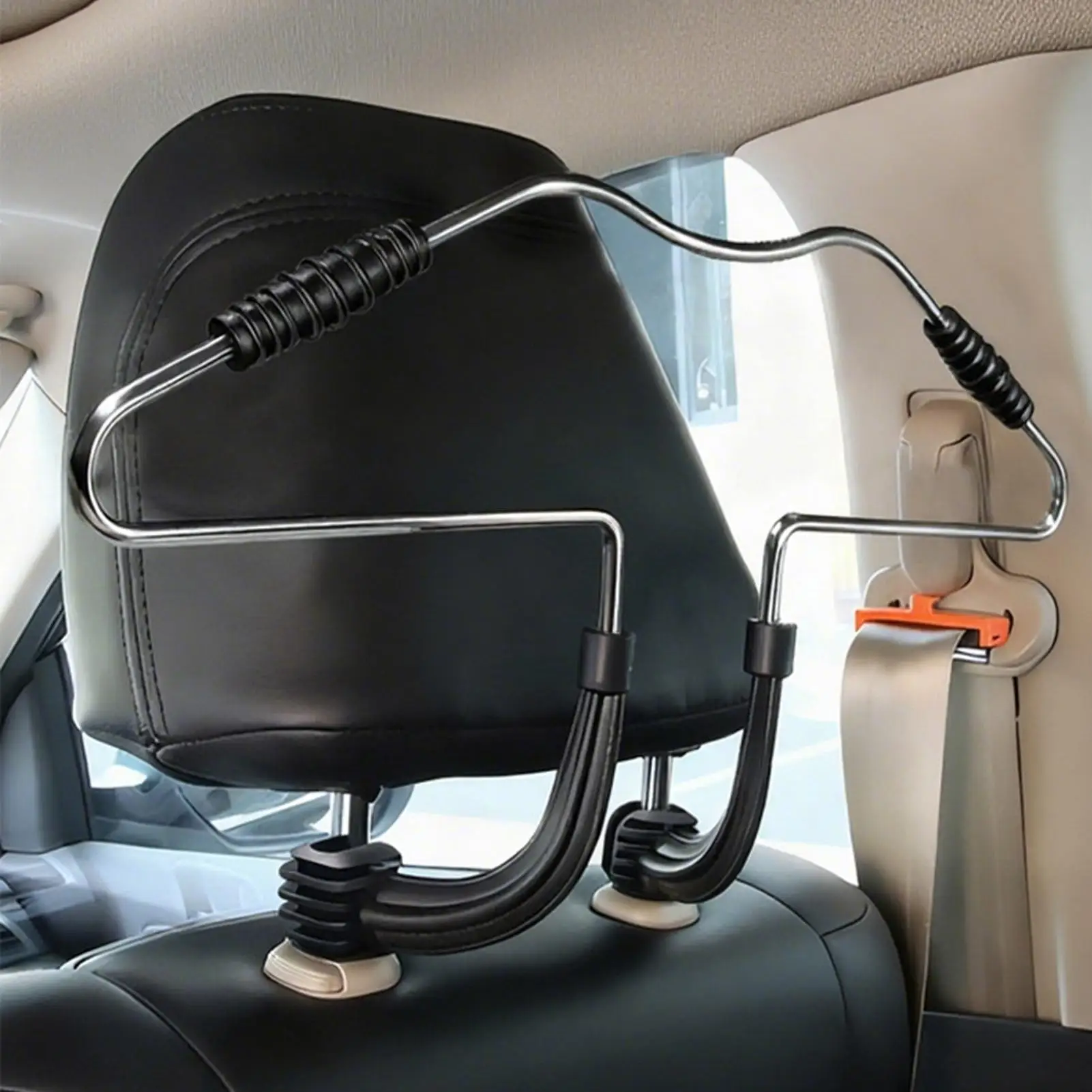 شماعات السيارة للمقعد قابل للتعديل من الفولاذ المقاوم للصدأ ملحقات متعددة الوظائف خطافات معطف مقعد السيارة للسفر ورحلة الطريق
