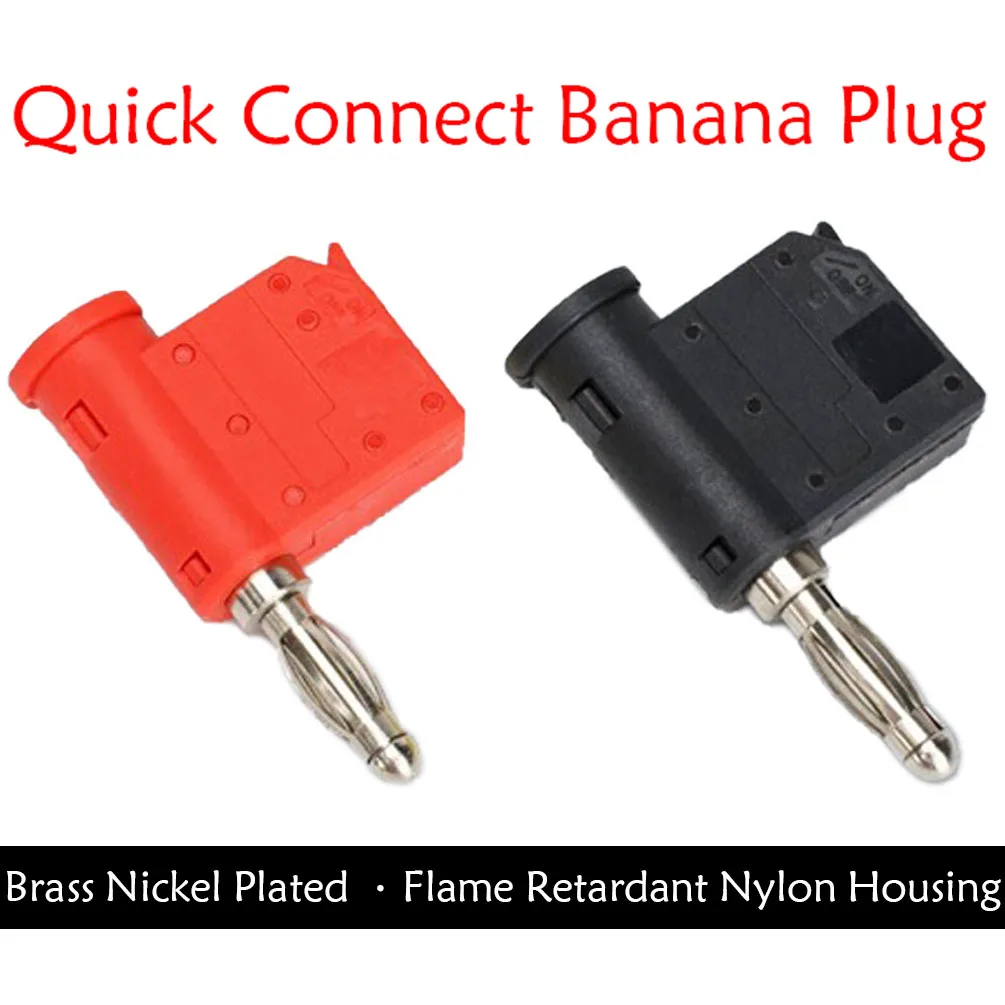 4PCS Banana Plug 4MM Stackable High Current Nickel Plated for Power Test Lead Speaker Amplifier Secure Connector Wire Terminals