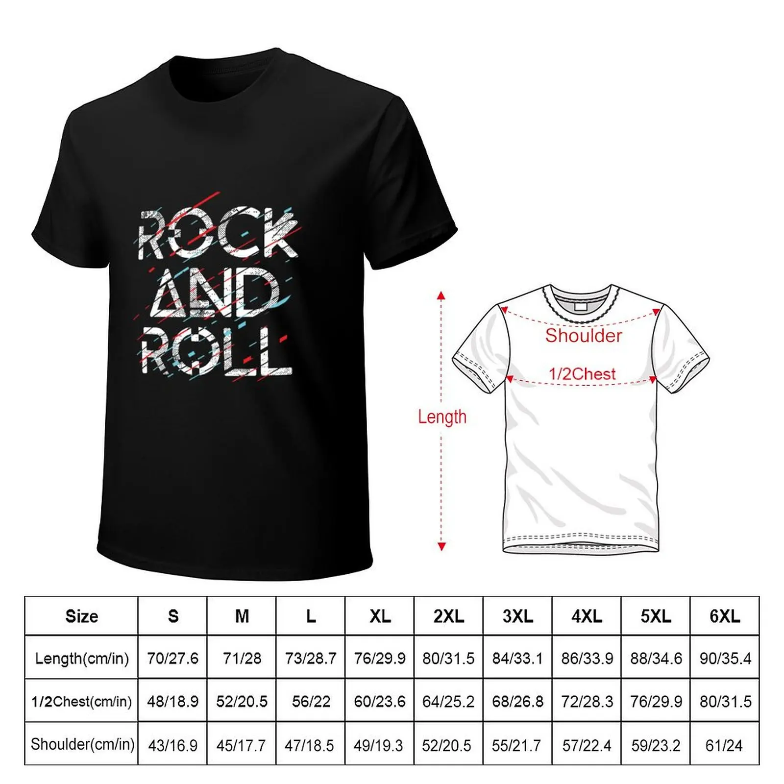 Channel Your Inner Rockstar with our Stylized Glitch Rock And Roll Black T-Shirt Plus Size Everyday Tee Shirt