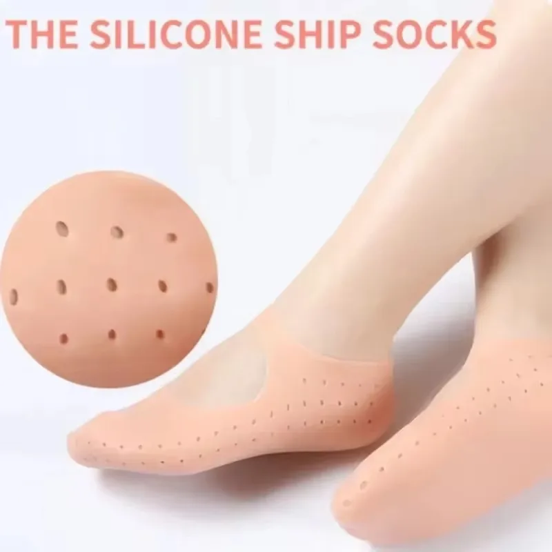 1 Pair Soft Gel Socks Silicone Foot Care Tool Feet Protector Pain Relief Crack Moisturize Dead Skin Removal Sock With Hole