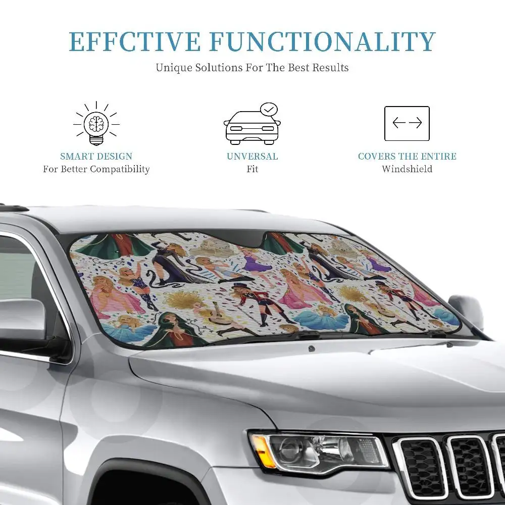 Terrazzo Print Car Windshield Sunshade Foldable Front Windshield Sun Visor