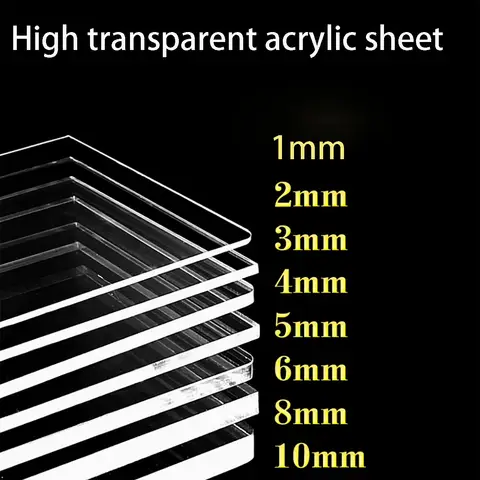 Transparent Colorless Clear Acrylic Board Perspex Plexi Glass Plate Plastic Organic Sheet Methacrylat Thickness 5mm6mm8mm10mm