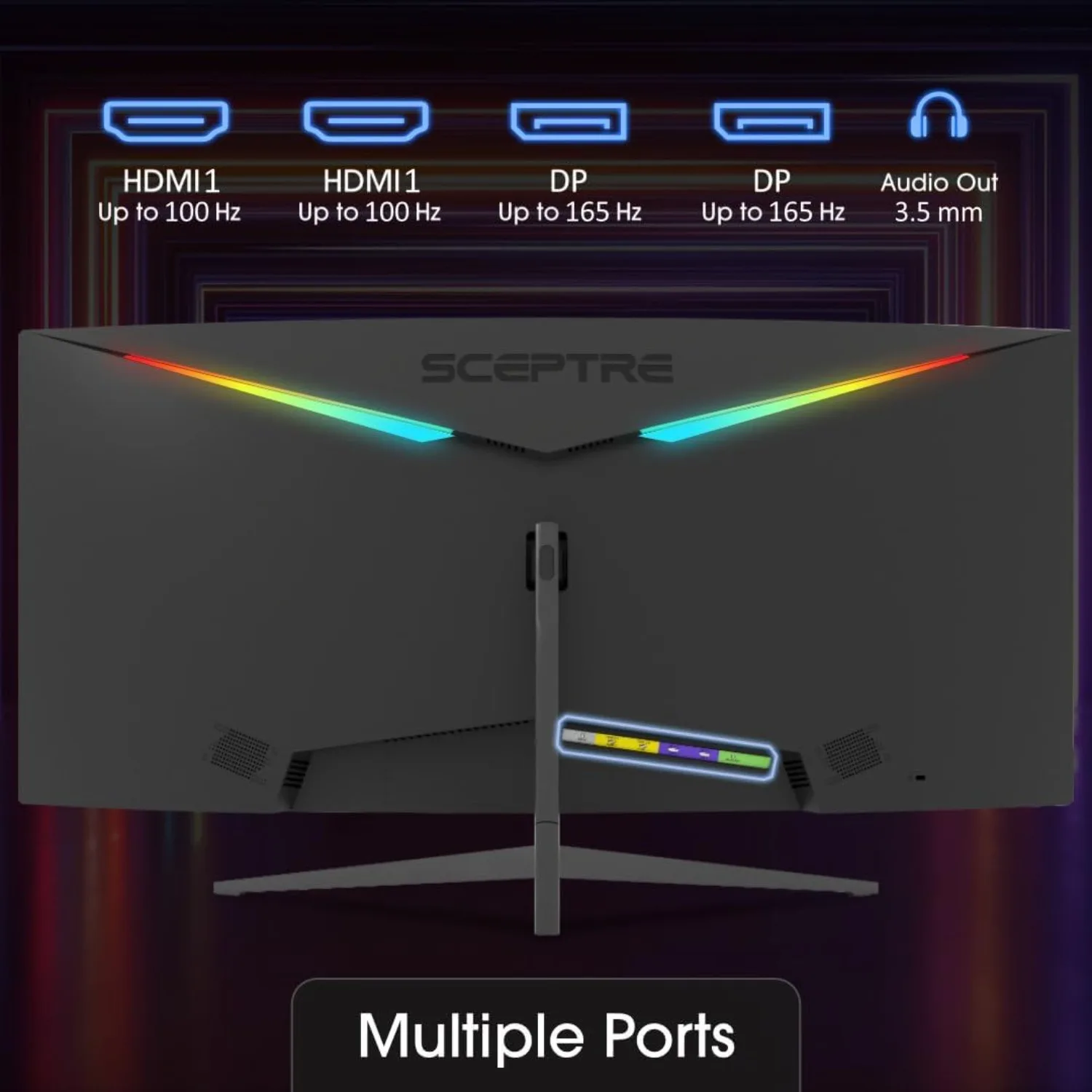 شاشة WQHD منحنية للغاية مقاس 34 بوصة مقاس 3440 × 1440 R1500 إلى 180 هرتز165 هرتز DisplayPort x2 99% sRGB 1 مللي ثانية صورة حسب الصورة