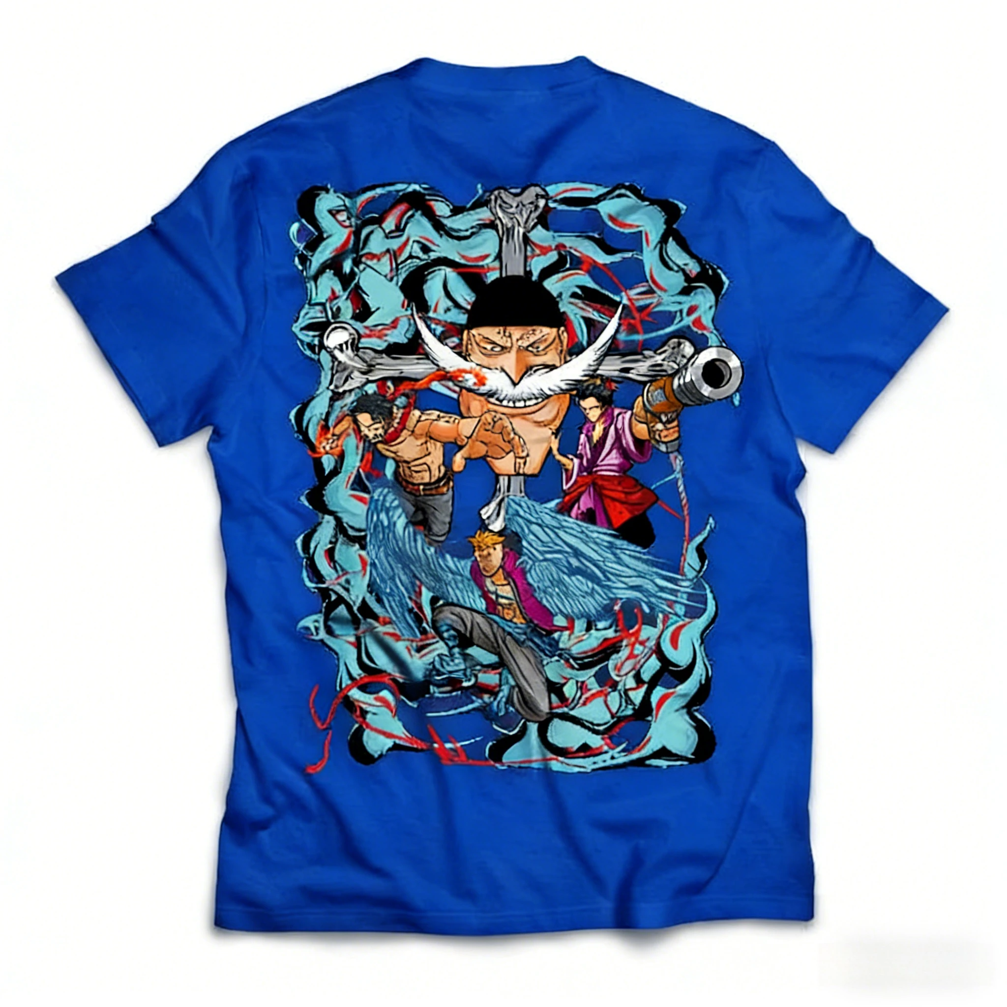 Whitebear القراصنة الرجال والنساء 2026 صيف جديد أنيمي مطبوعة الأمريكية عادية الوالدين الطفل القطن قصير الأكمام