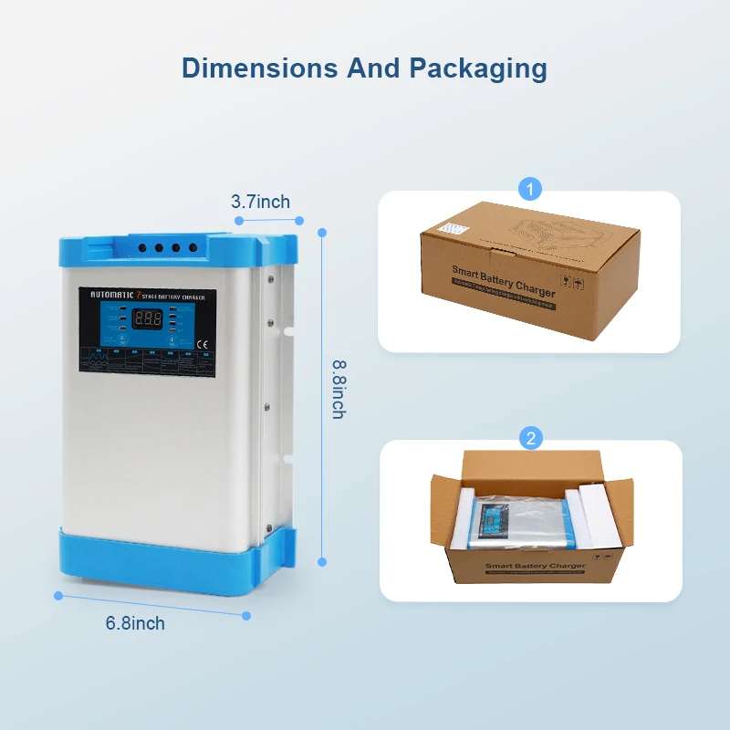 Cargador de batería de plomo y ácido Carspa CA a CC 24V 20A 25A cargador de coche de batería de cristal de plomo en barco en ambiente húmedo