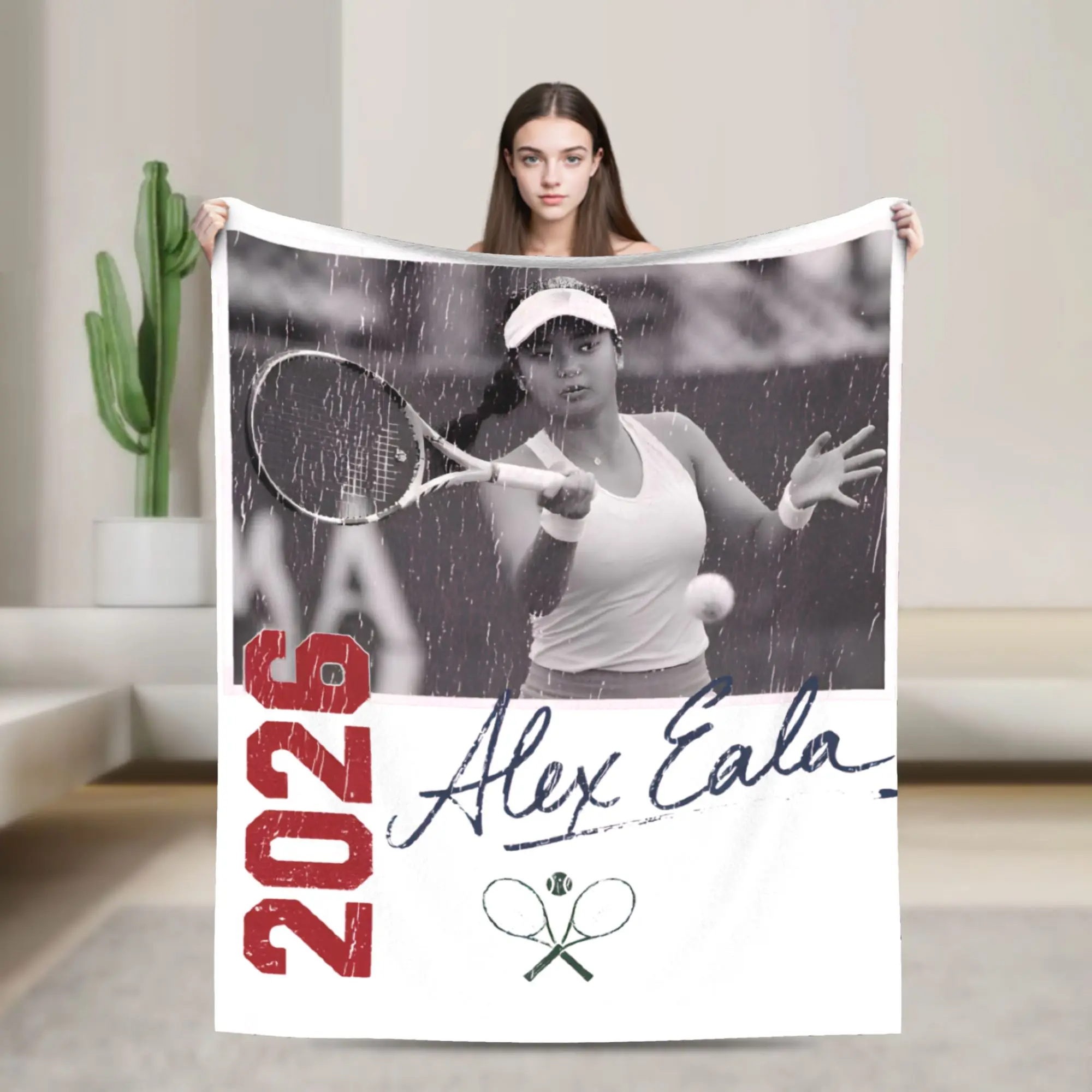 Alex Eala Filipina Pride Flannel Blankets Tennis Player Awesome Throw Blankets for Home 125*100cm Quilt