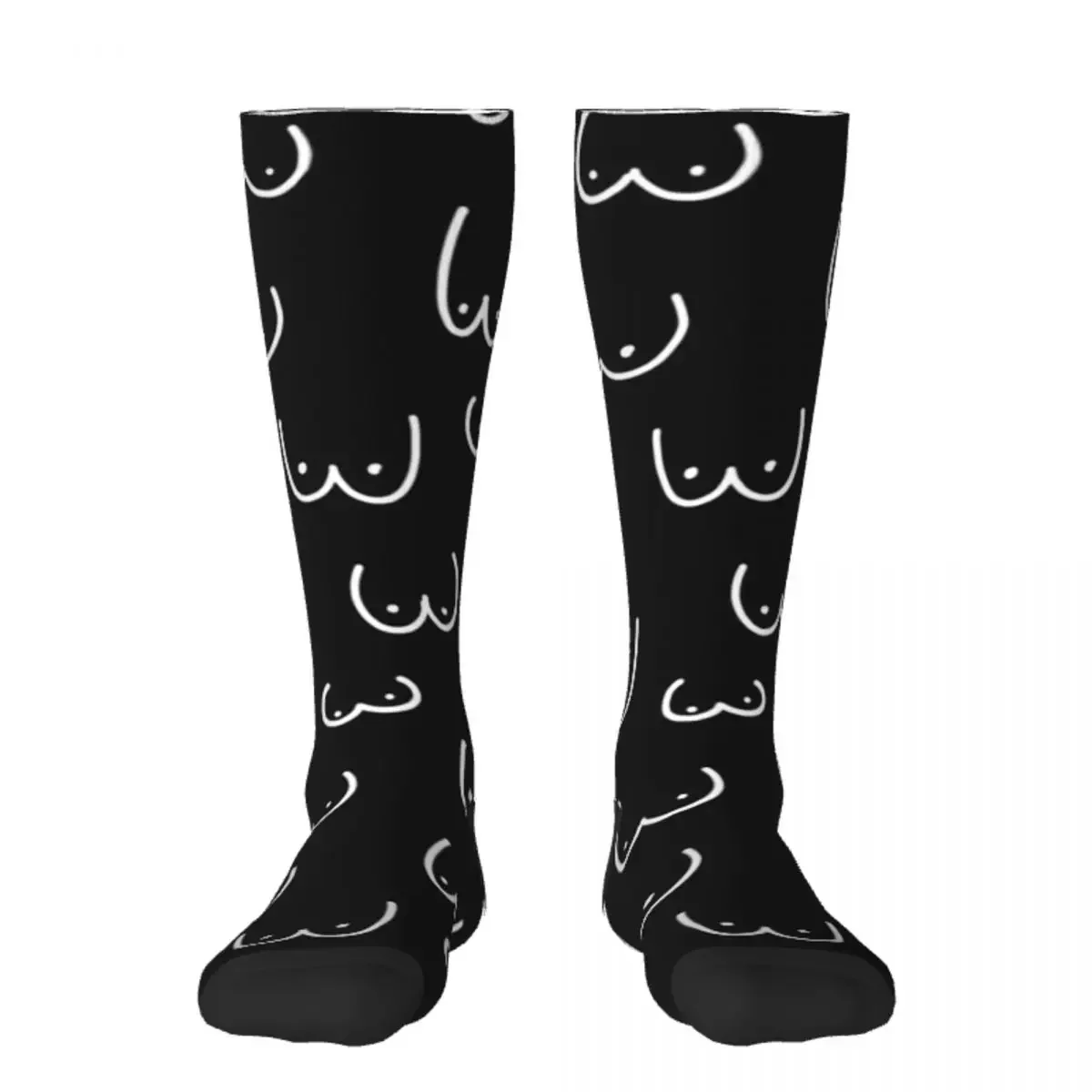 Black and white drawing of  Socks designer brand Sports Socks Woman Men's