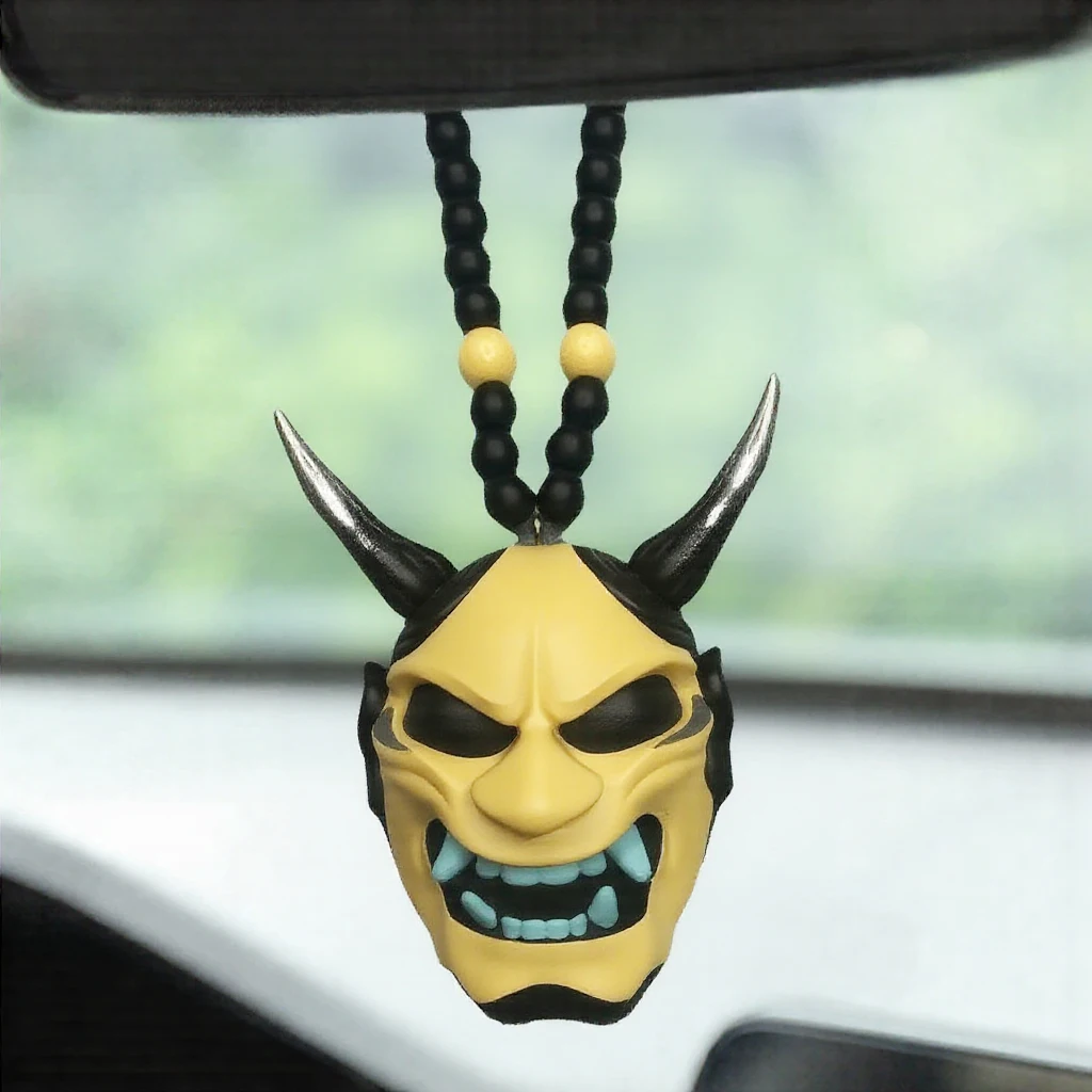 Chegada samurai kabuto capacete diabo pingente de carro pendurado ornamento universal decorações de halloween para acessórios interiores do carro