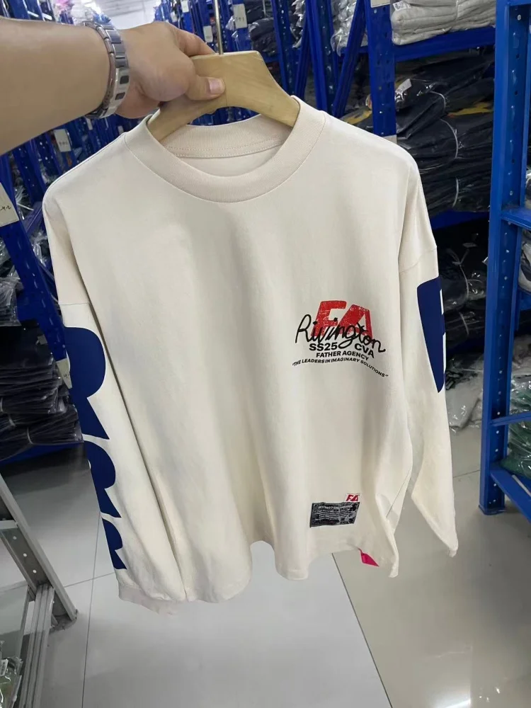 

Мужская повседневная футболка свободного кроя RRR123 25SS с длинным рукавом, удобный дышащий топ для повседневной носки