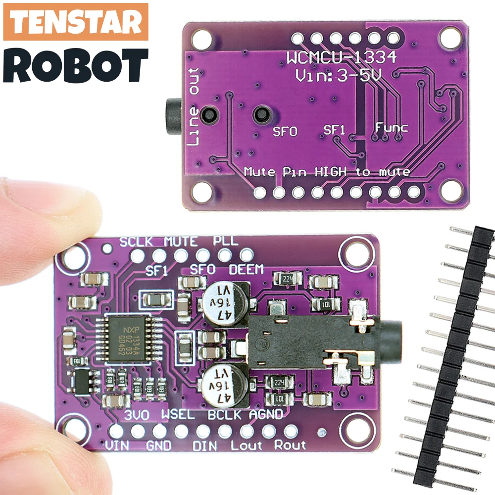 TENSTAR UDA1334A DAC Module UDA1334 I2S DAC Audio Stereo Decoder Module Board For Raspberry Pi
