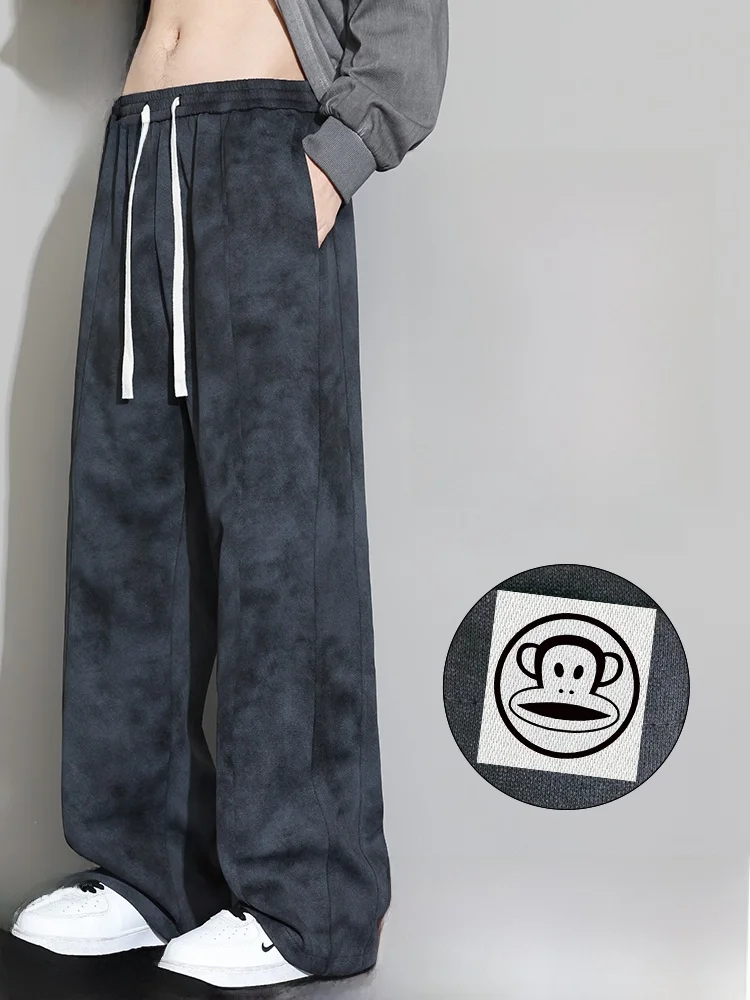 

PaulFrank Loose Straight Leg Casual Pants Men's Autumn New Sle Trendy Brand Durable Polyester Fiber Youth Daily Wear
