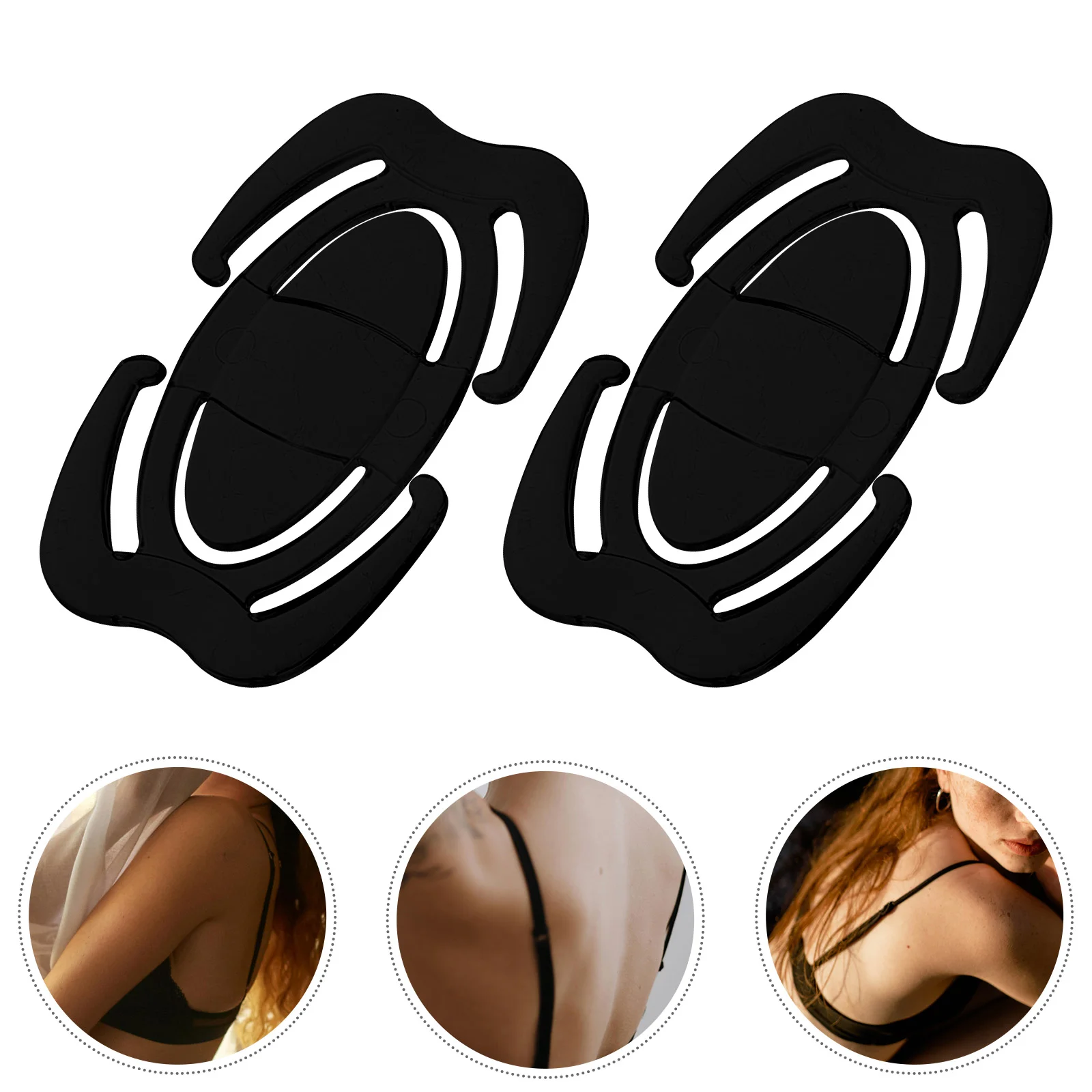 6 Pcs Anti-slip Buckle Clips Women Hooks Pearlescent Strap Conceal Plastic Back Holder Parts Women's Miss Bras