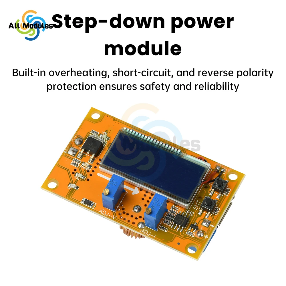 Регулируемый понижающий преобразователь высокой мощности 4,2 А, 8 В-36 В до 1,25 В-32 В, понижающий модуль, ЖК-дисплей для управления постоянным напряжением/током