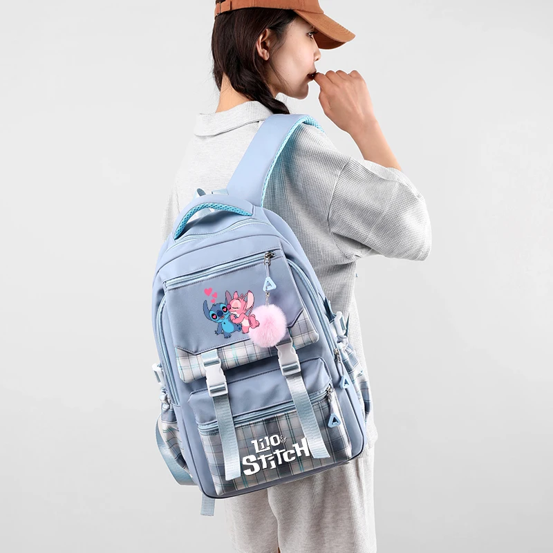 Disney Lilo plecak z motywem Stitch dla uczennicy plecaka z powrotem do szkoły podróżniczej nastolatek Bookbag plecak sportowy kreskówki