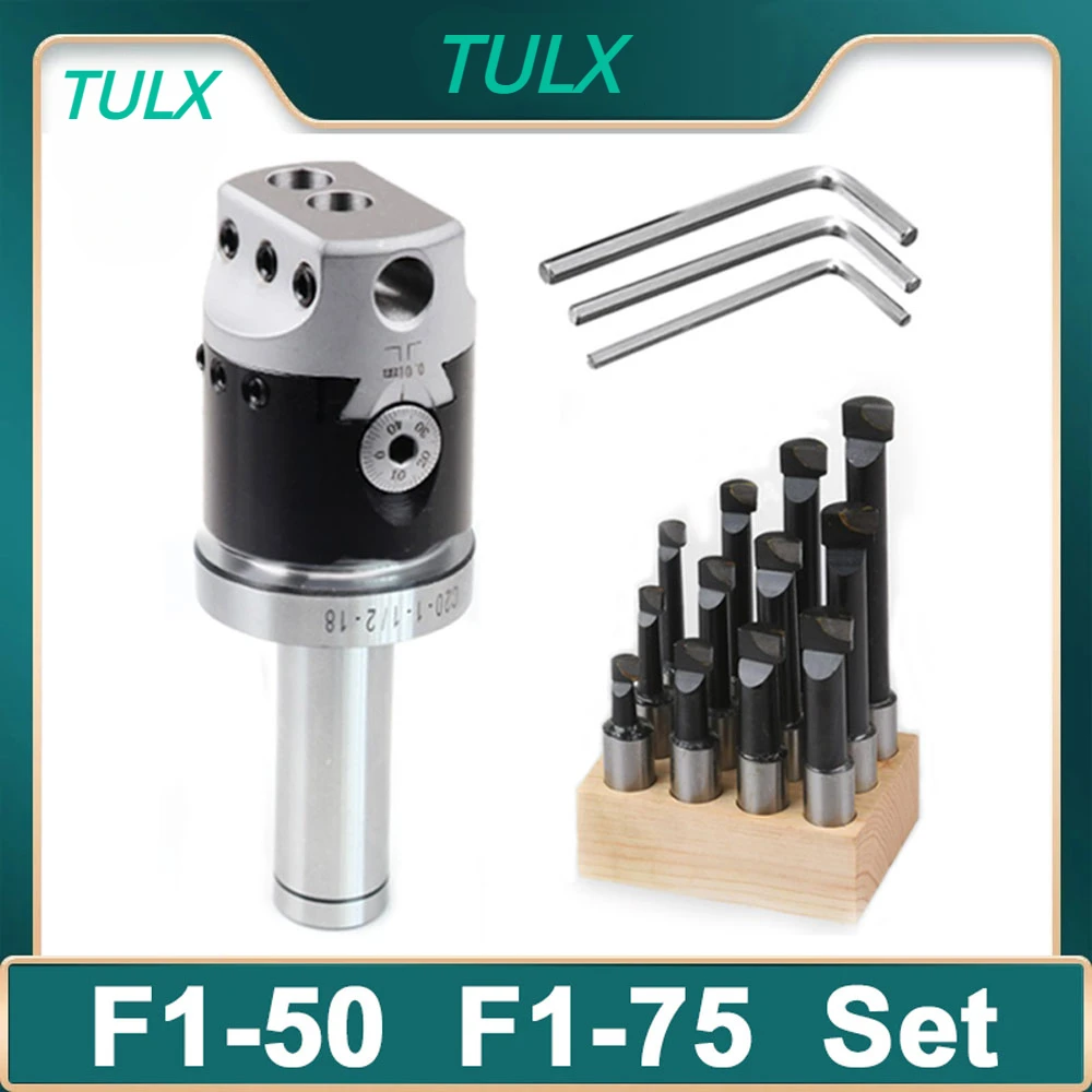 

TULX F1 2/3/4 Inch 50/75/100mm F1 Type Boring Head 12/18/25mm Lathe Boring Bar Milling Holder For Milling Machine Tools Wrenche