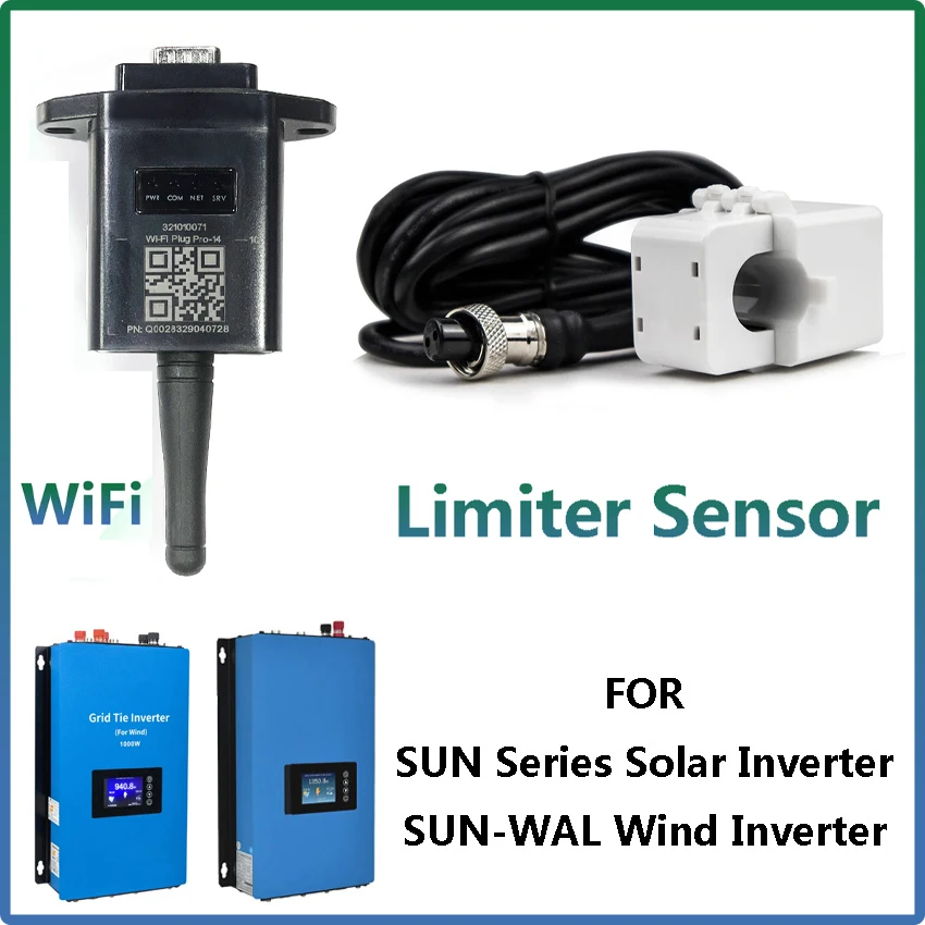 WiFi Plug Limiter Sensor For SUN WAL 1000W 2000W MPPT Wind Grid Tie Inverter And SUN Series Solar Inverter Limit Clamp