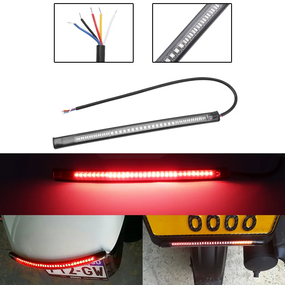 

Motorcycle Turn Signal Light Strip Brake Stop LED Tail Lamp Bar Bulb 3014 SMD Universal For Honda Yamaha Suzuki Kawasaki Harley