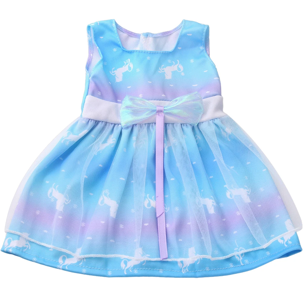 Robes bleues pour filles de 18 pouces, pour bébé de 43cm, robe de poupée Kawaii pour nouveau-né, vêtements jupe longue pour poupée américaine Og de 18 pouces