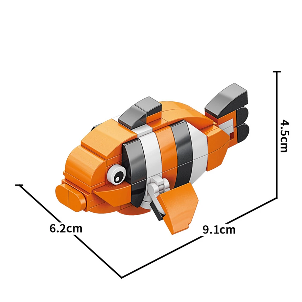 Unterwasser Welt Tiere Manta Ray Clownfisch Thunfisch Krabbe Hummer Micro Bausteine Spielzeug Desktop Ornamente Ziegel Kinder Geschenk – Detail 6
