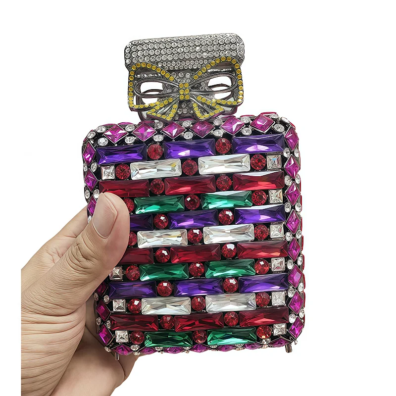 Luxury Designer Bags Rhinestone Perfume Bottle Crystals Clutch Purse Evening Bag Bridal  Purses Party Wedding Diamond Clutches