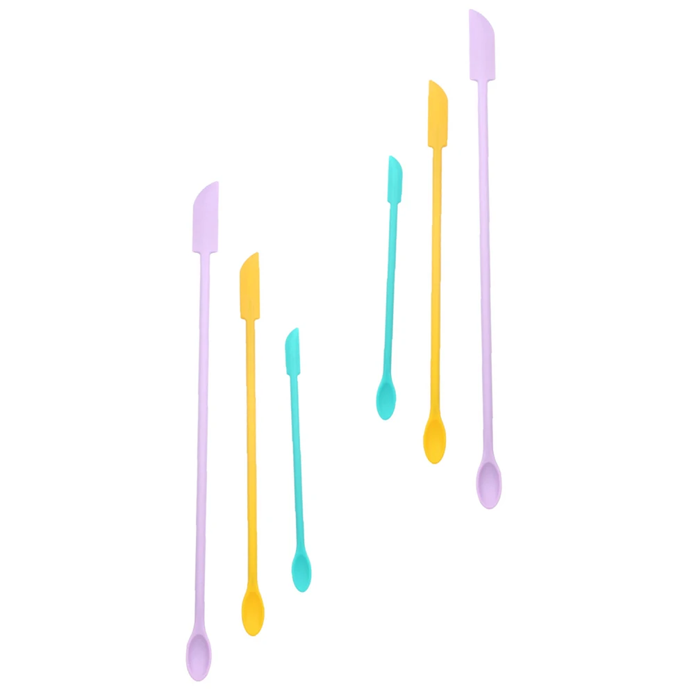 

6pcs Silicone Spatula Set Ergonomic Handle Kitchen Cooking Tool Cheese Scrapers Baking Cream Mixer Durability Round