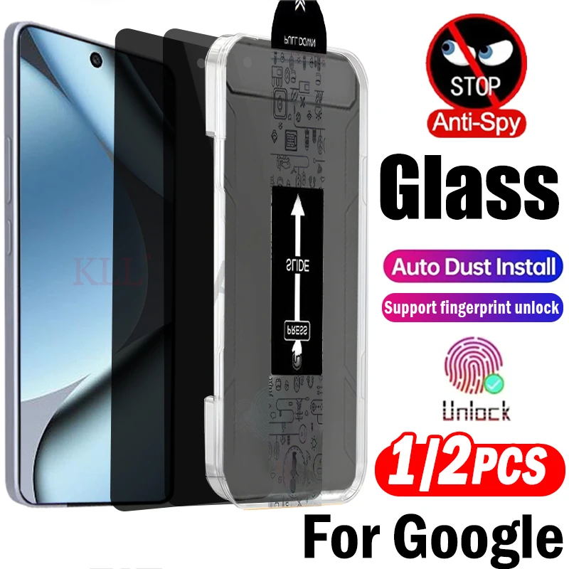 

Oleophobic Coating Dust Free Privacy Tempered Glass for Google Pixel 10 9 Pro XL Unlock Screen Protector Easy Installation Kit