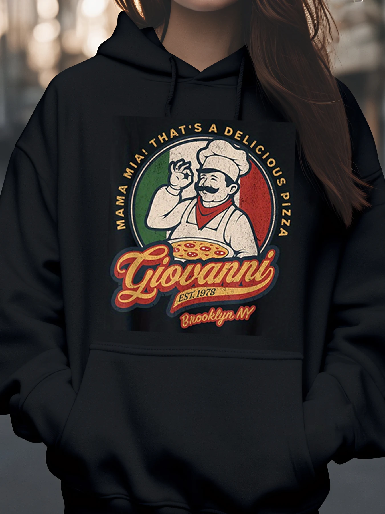 

Толстовка с принтом Pizza Chef Giovanni, осень-зима, повседневная одежда для мужчин и женщин