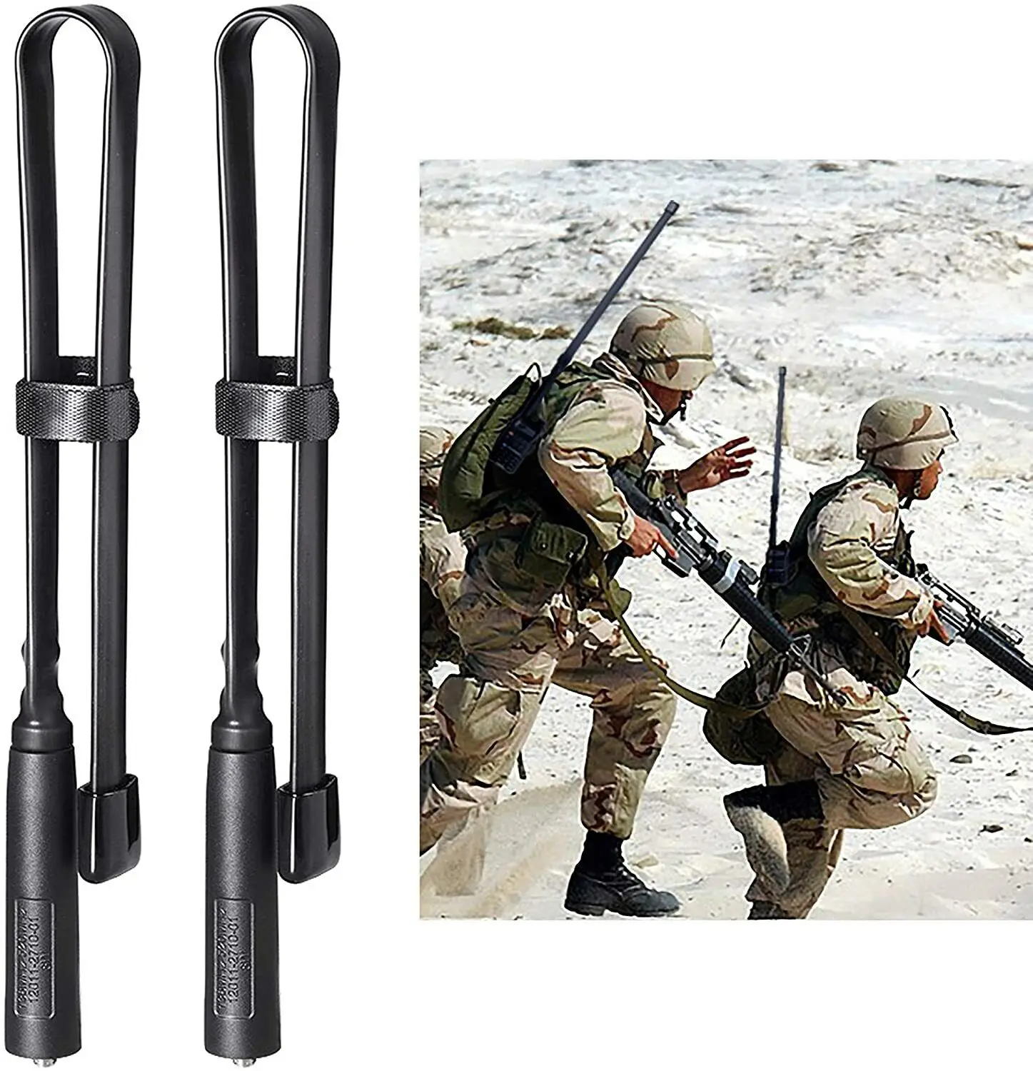 2x Foldable CS Tactical Dual Band VHF UHF 136-520MHz Antenna For Kenwood Baofeng UV5R UV82  UV9RPLUS  17Pro